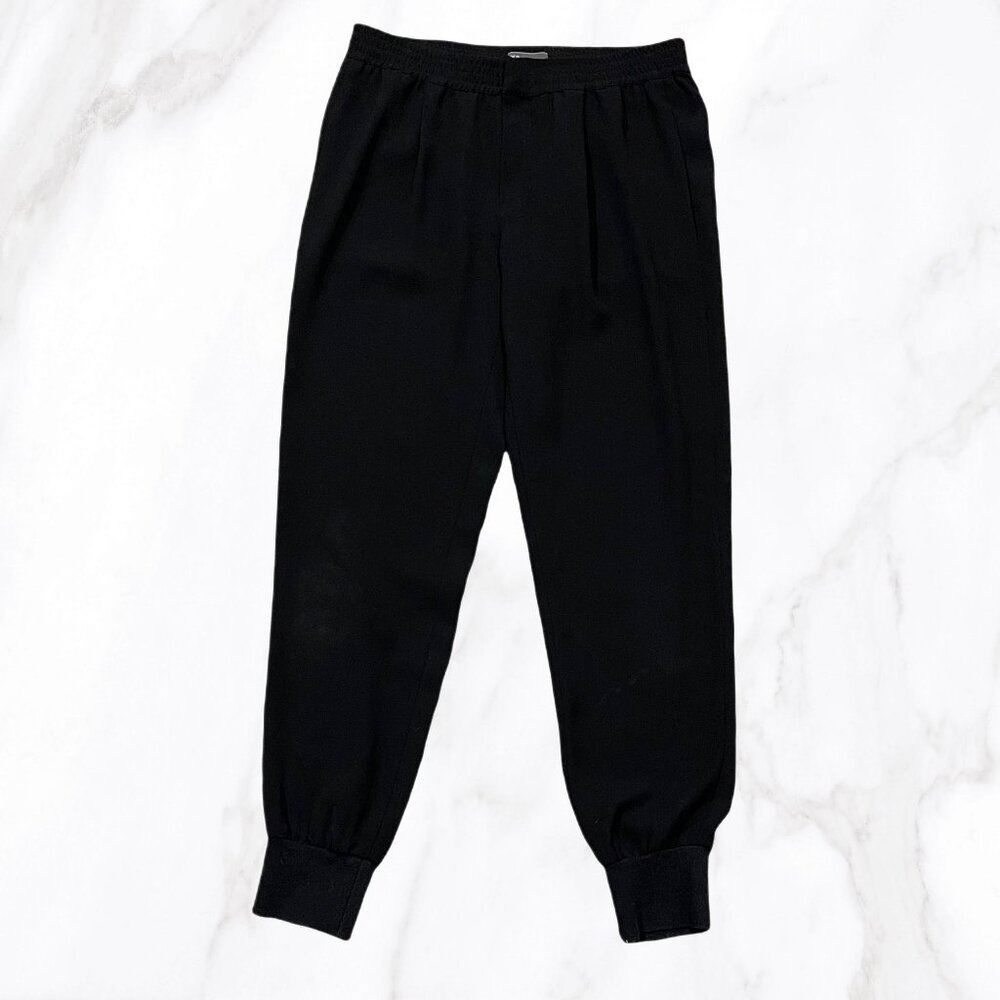 Vince Women's Black Elastic Waist Zip Up Joggers, Size‎ 6